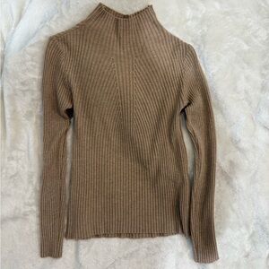 Women's Ribbed Brown Sweater